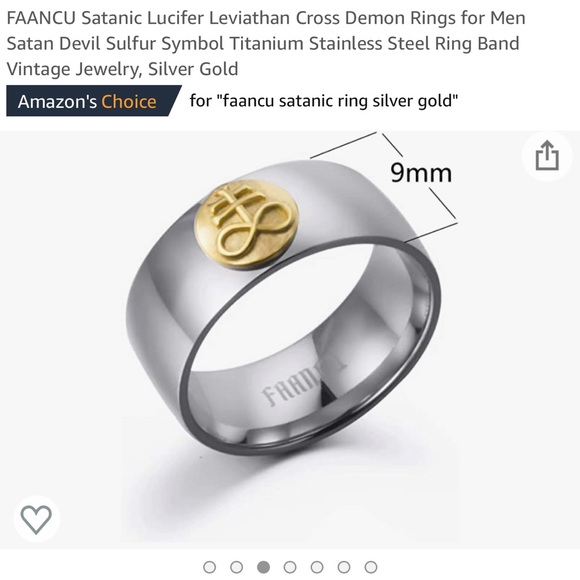 🆕✨Mens Ring 💍 Lucifer 〽️👺 Satanic ring size 10 - Picture 3 of 8